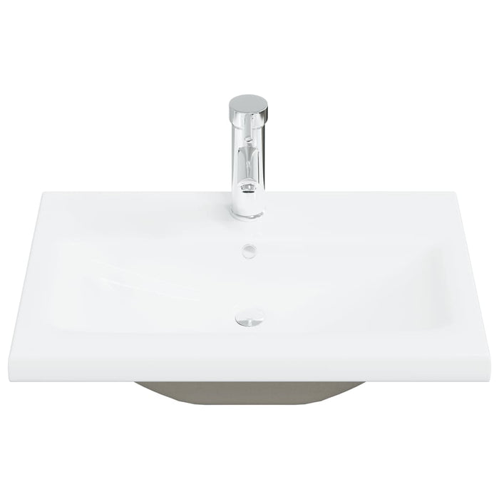 vidaXL Set Mobili da Bagno 2 pz in Ceramica e Legno Multistrato