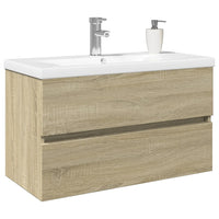 Set Mobili da Bagno 2 pz in Ceramica e Legno Multistrato 3307663