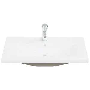 vidaXL Set Mobili da Bagno 2 pz in Ceramica e Legno Multistrato