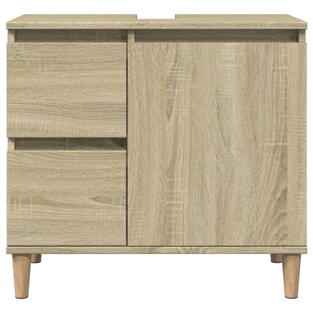 vidaXL Set Mobili da Bagno 3 pz Rovere Sonoma in Legno Multistrato