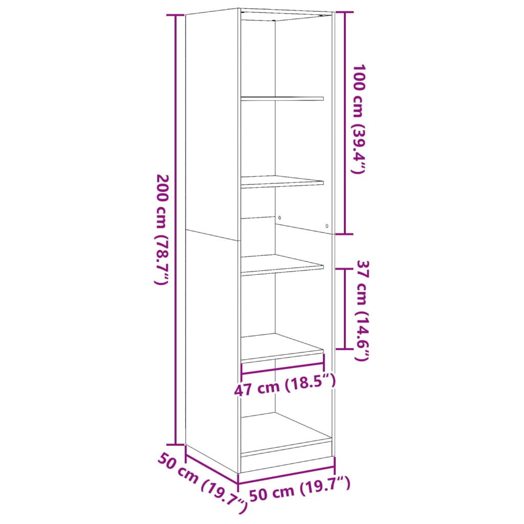 Armadio Bianco 50x50x200 cm in Legno Multistrato 3307711
