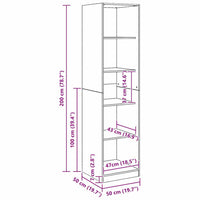 vidaXL Armadio Rovere Artigianale 50x50x200 cm in Legno tecnico