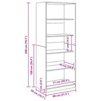 Armadio Rovere Artigianale 80x50x200 cm in Legno tecnico 3307728