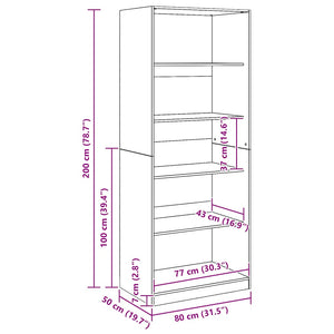 Armadio Rovere Artigianale 80x50x200 cm in Legno tecnico 3307728