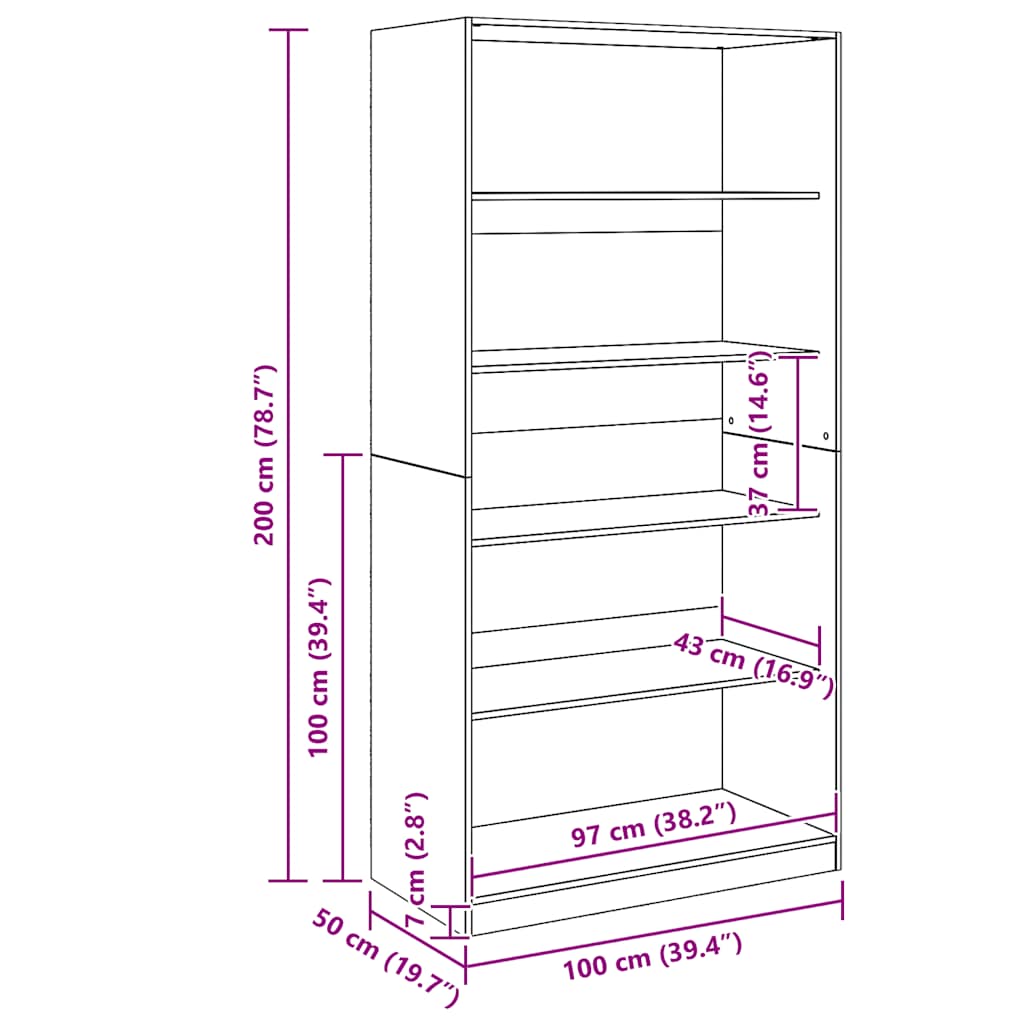 Armadio Rovere Artigianale 100x50x200 cm in Legno tecnico 3307737