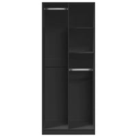 Armadio Nero 80x50x200 cm in Legno Multistrato
