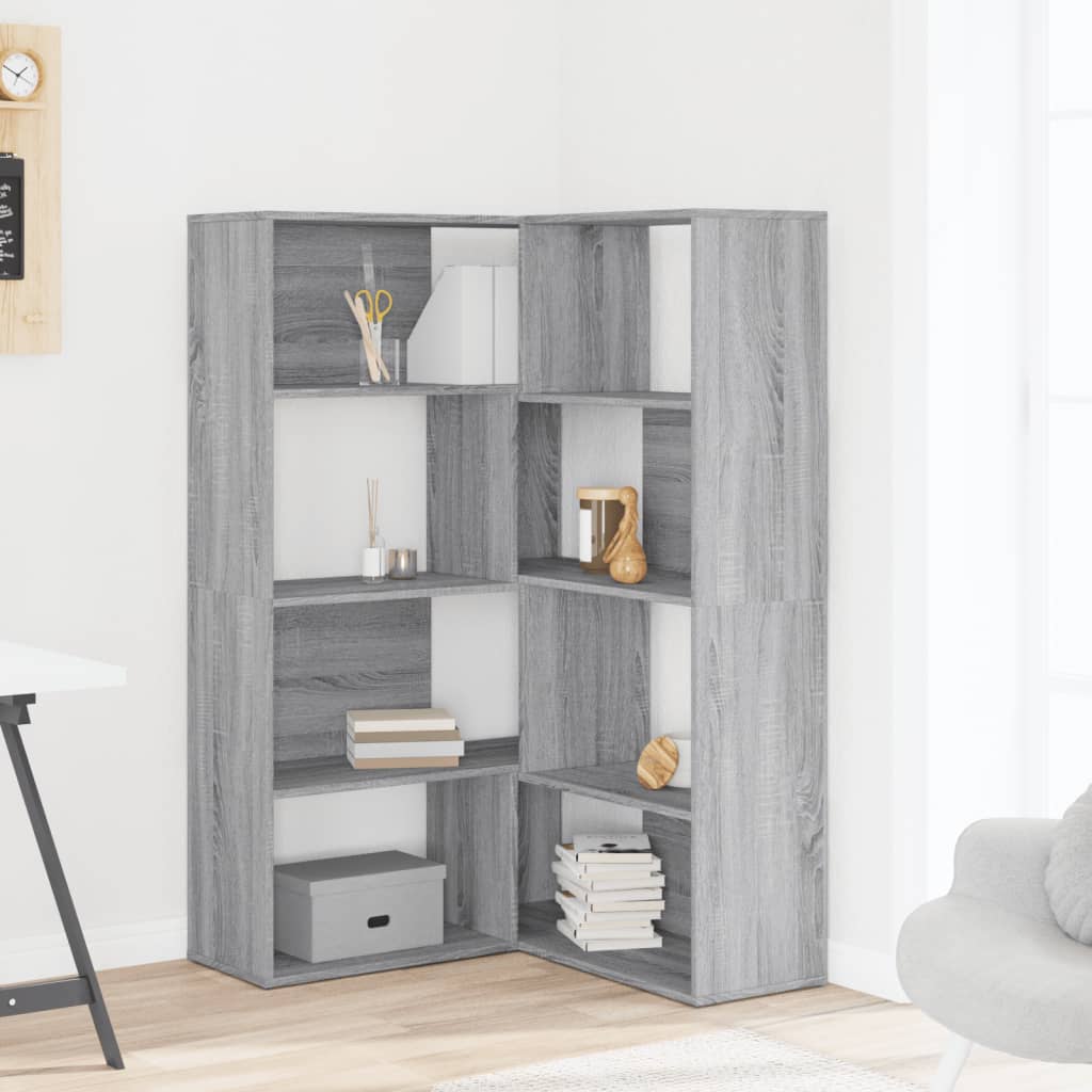 vidaXL Libreria a 4 Ripiani Grigio Sonoma 85x85x140 cm in Truciolare