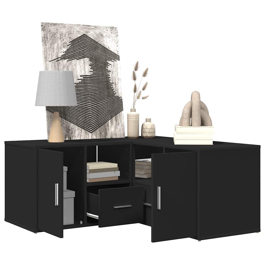 Mobile Angolare Nero 160x40x45 cm in Truciolato 3307820