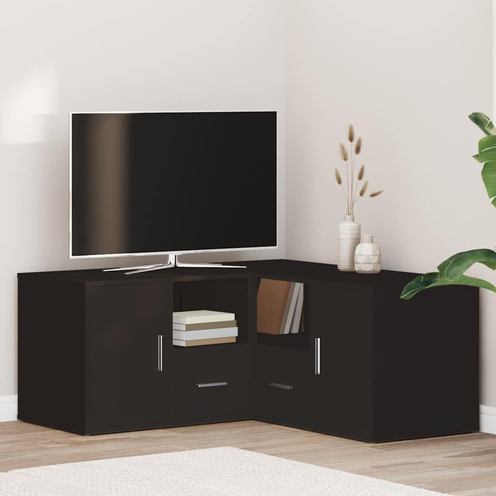 vidaXL Mobile Angolare Nero 160x40x45 cm in Truciolato