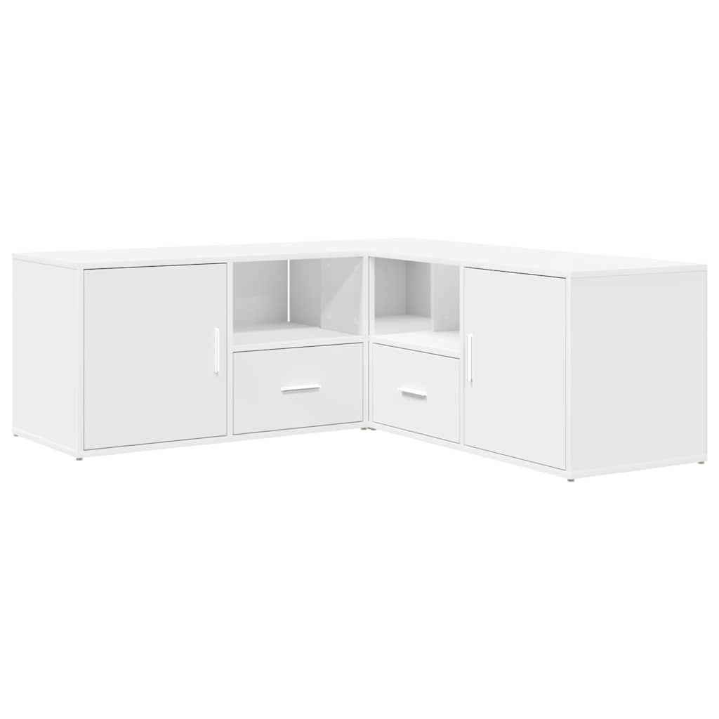 vidaXL Mobile Angolare Bianco 200x40x45 cm in Truciolato