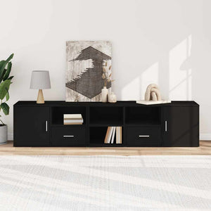 vidaXL Mobile Angolare Nero 200x40x45 cm in Truciolato