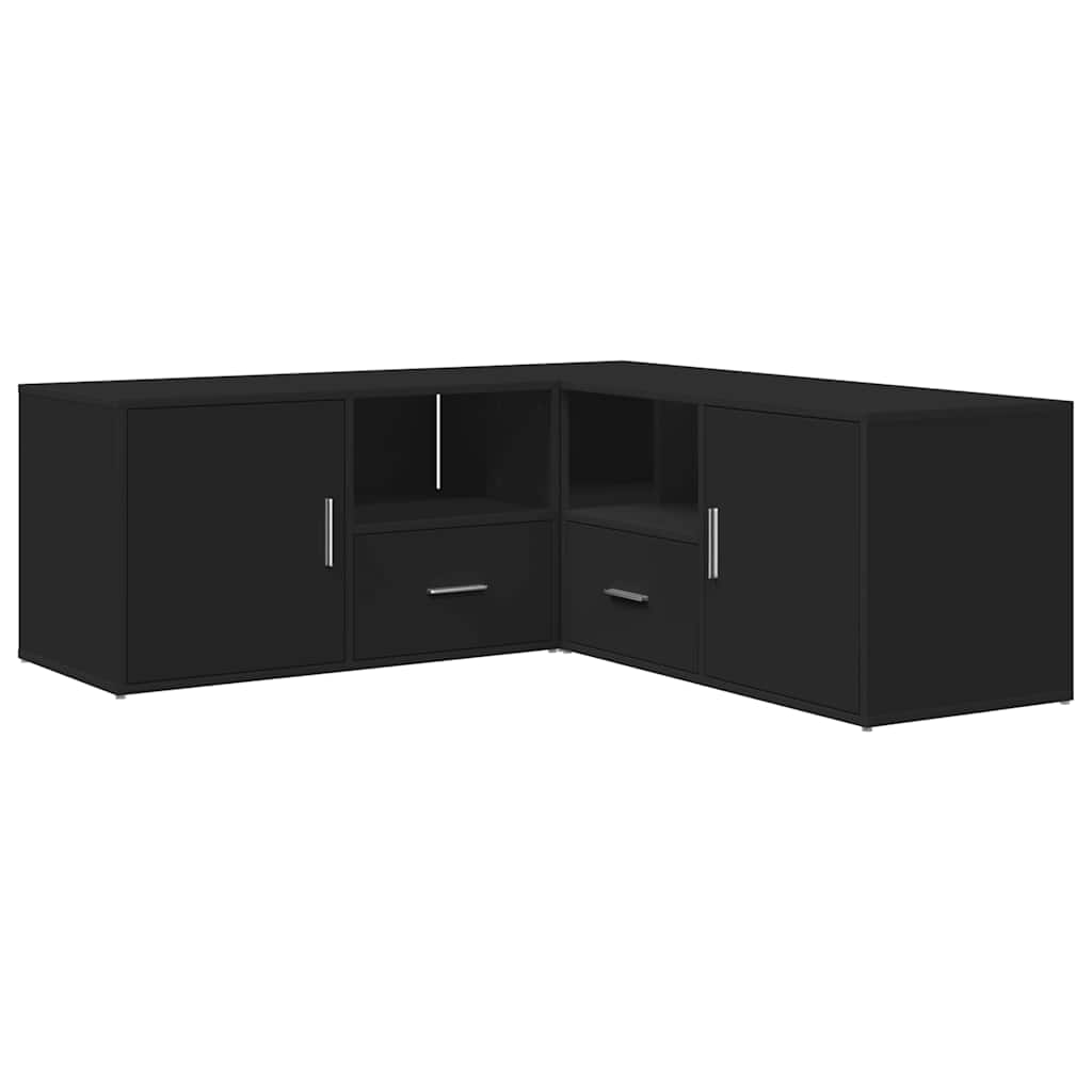 vidaXL Mobile Angolare Nero 200x40x45 cm in Truciolato