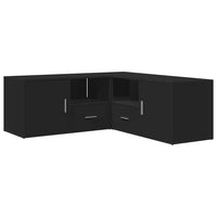 vidaXL Mobile Angolare Nero 200x40x45 cm in Truciolato