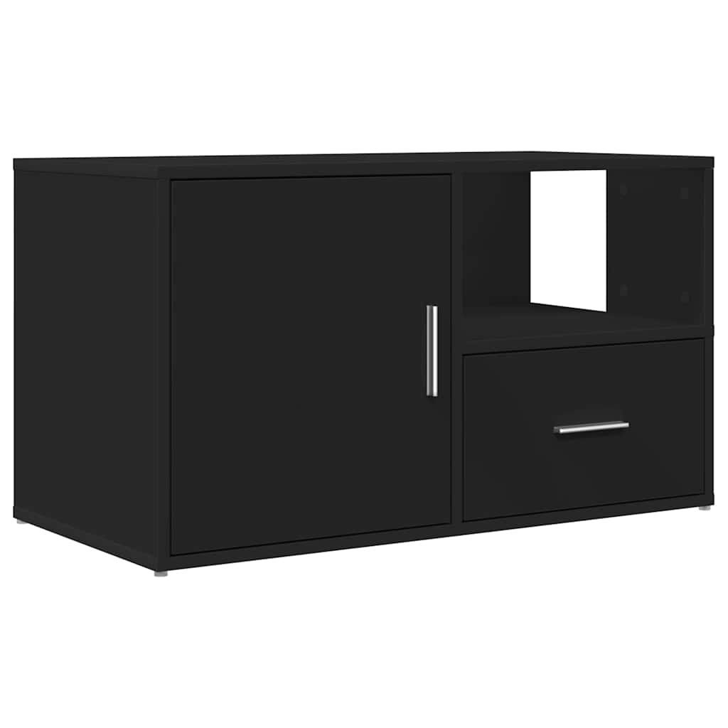 vidaXL Mobile Angolare Nero 200x40x45 cm in Truciolato