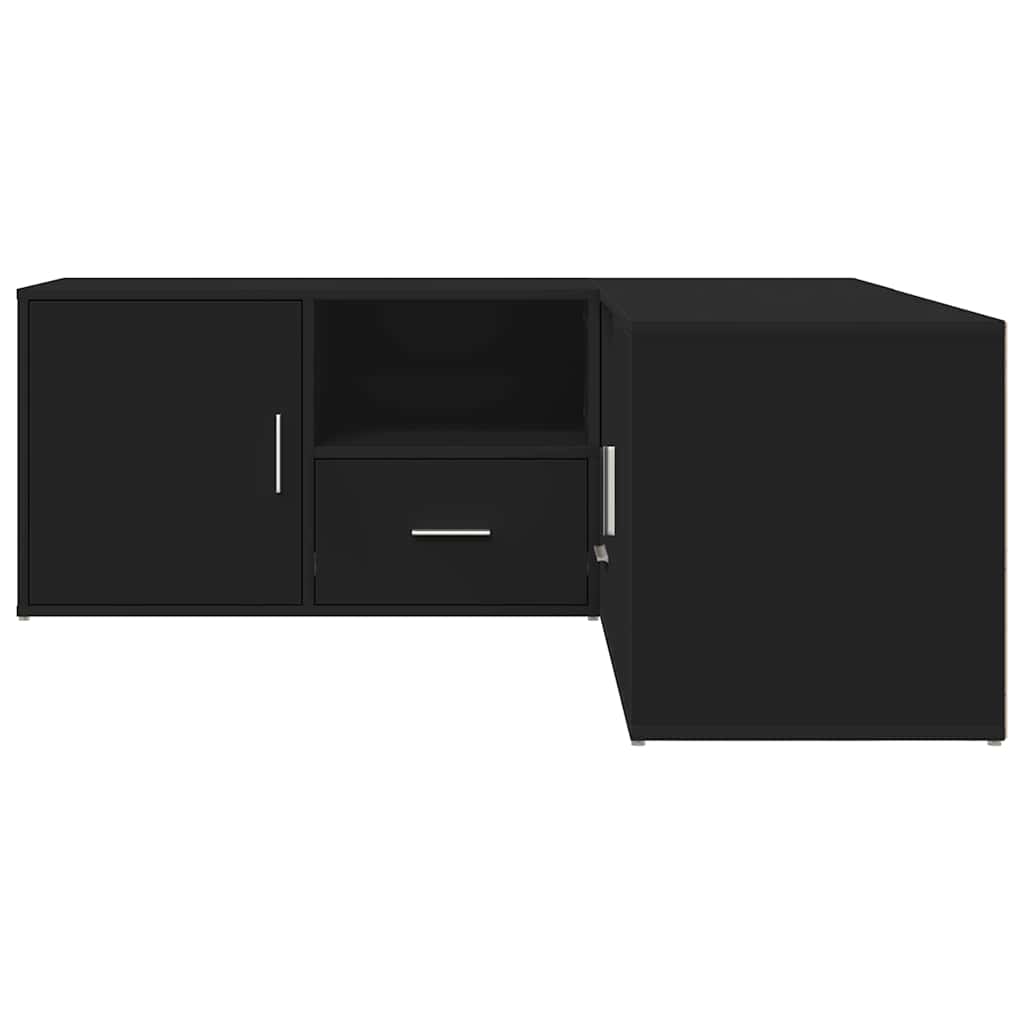 vidaXL Mobile Angolare Nero 200x40x45 cm in Truciolato