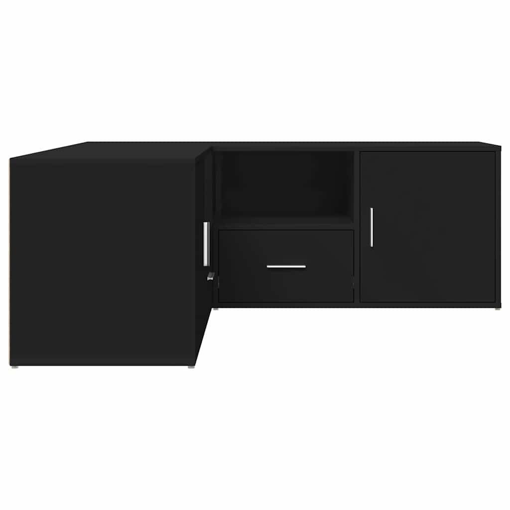 vidaXL Mobile Angolare Nero 200x40x45 cm in Truciolato