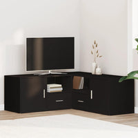 vidaXL Mobile Angolare Nero 200x40x45 cm in Truciolato