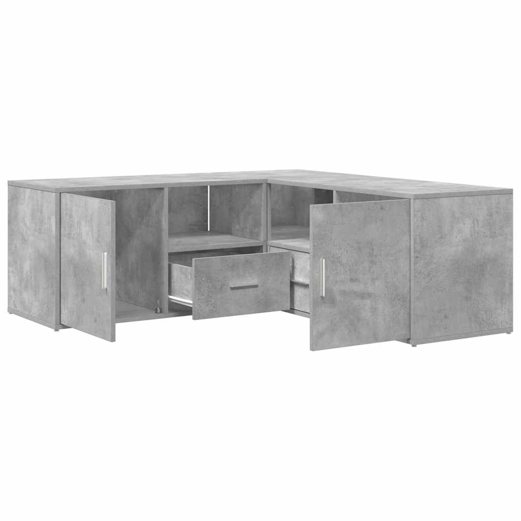 Mobile Angolare Grigio Cemento 200x40x45 cm in Truciolato 3307831