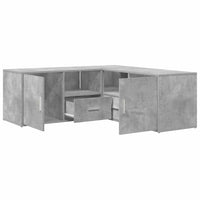 Mobile Angolare Grigio Cemento 200x40x45 cm in Truciolato 3307831