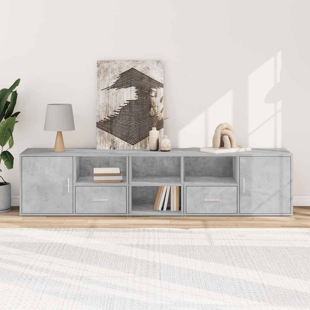 Mobile Angolare Grigio Cemento 200x40x45 cm in Truciolato 3307831