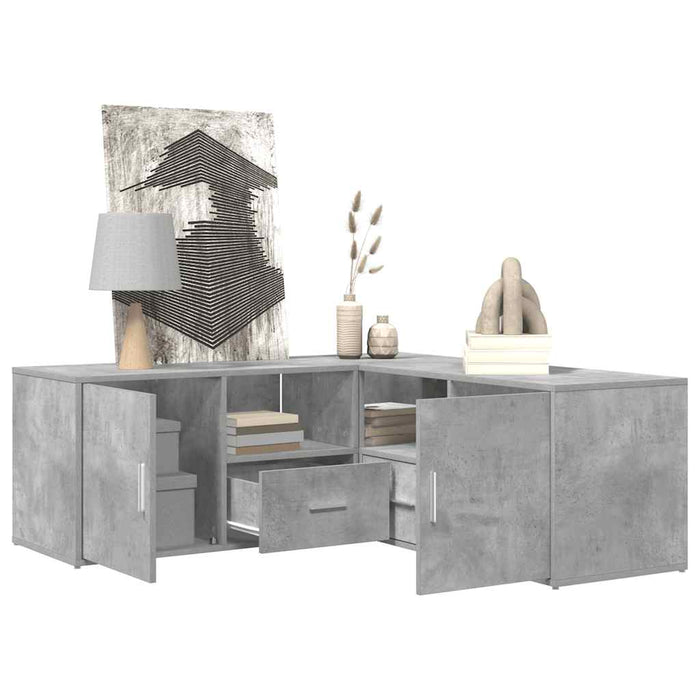 Mobile Angolare Grigio Cemento 200x40x45 cm in Truciolato 3307831