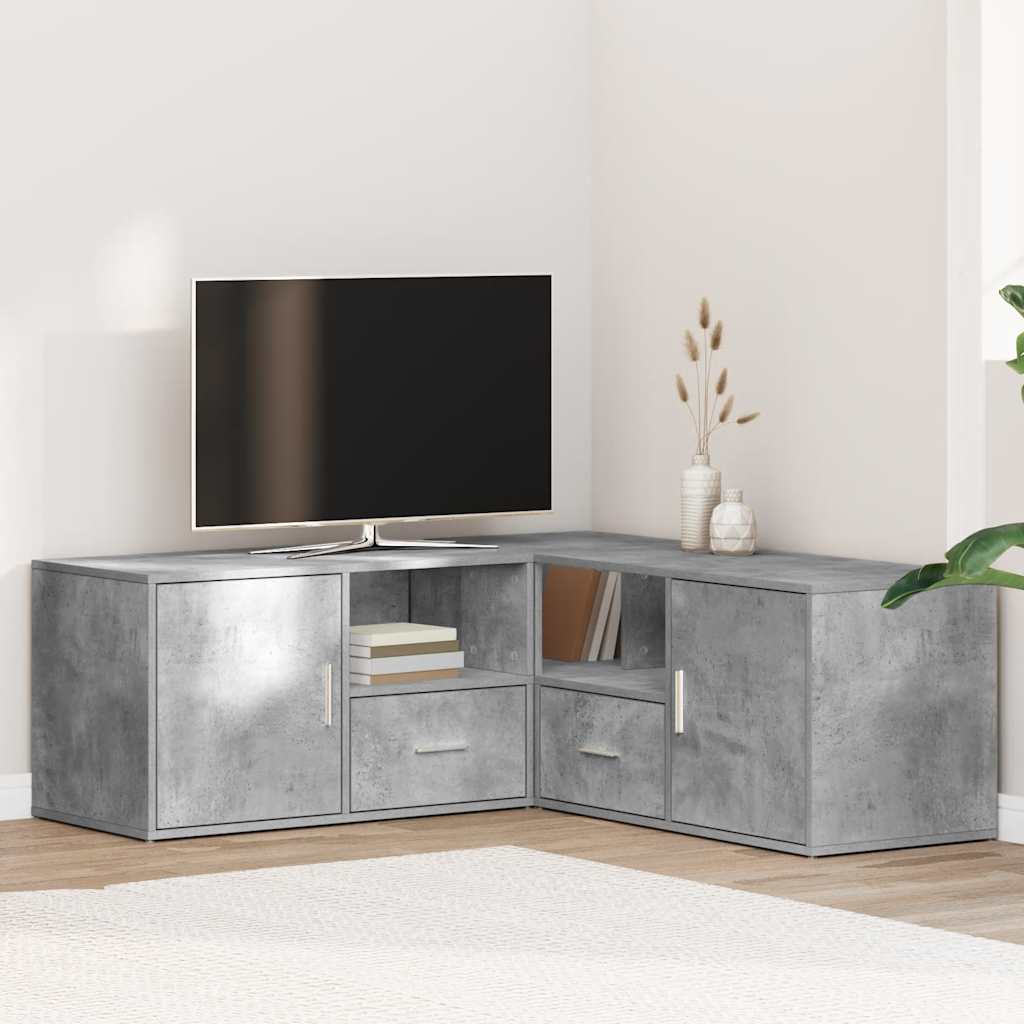 Mobile Angolare Grigio Cemento 200x40x45 cm in Truciolato 3307831