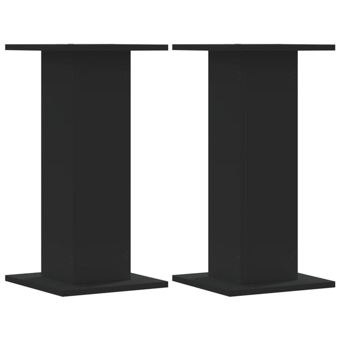 Portavasi per fiori set da 2 30 x 30 x 60 cm in legno ingegnerizzato nero 02_0045278