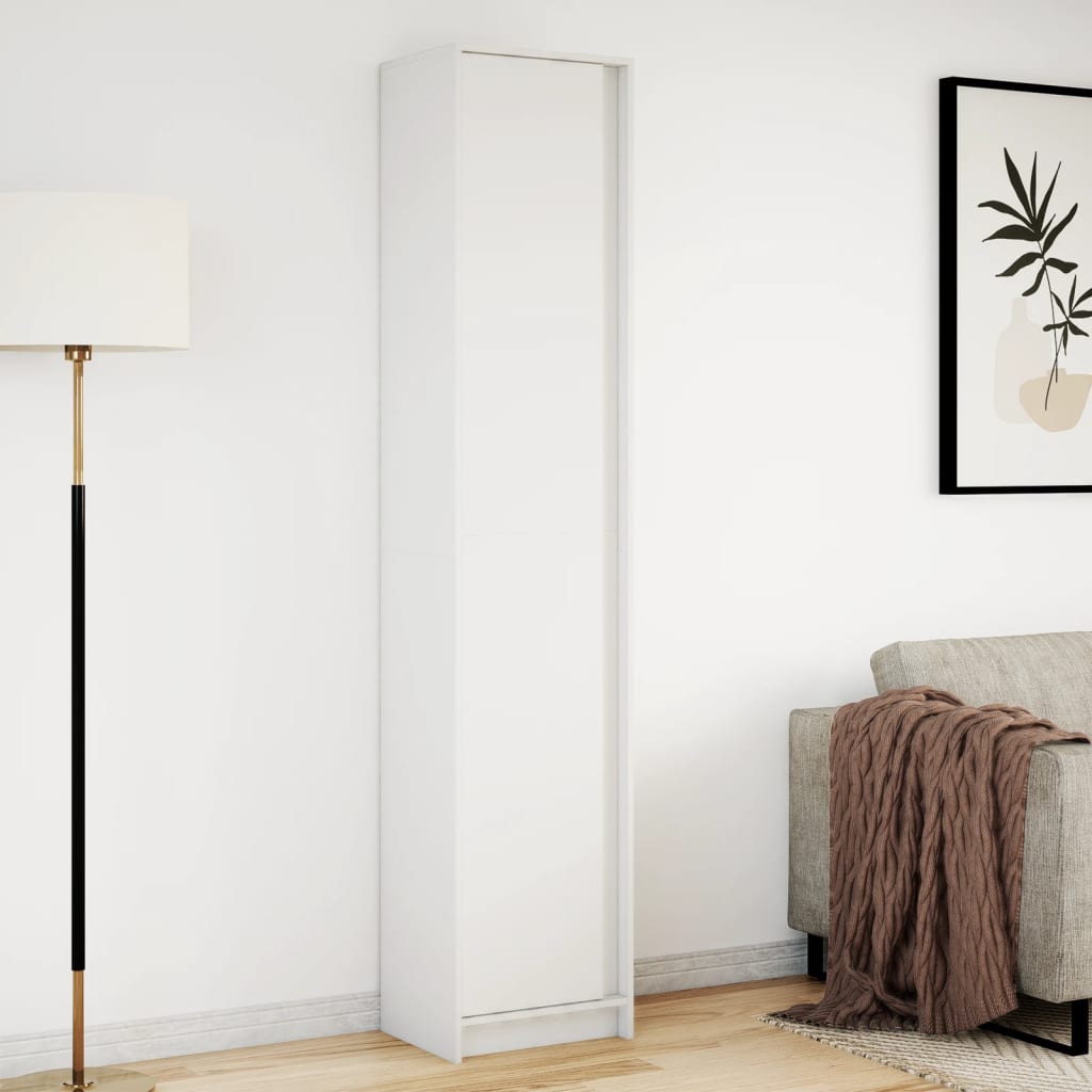 Credenza con LED-Buffet-Armadio da cucina Bianca 41,5x32,5x200 cm in Truciolato