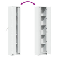 Credenza con LED-Buffet-Armadio da cucina Bianca 41,5x32,5x200 cm in Truciolato