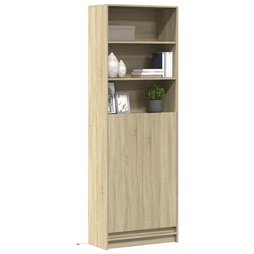 vidaXL Credenza con LED Rovere Sonoma 69x32,5x200 cm in Truciolato