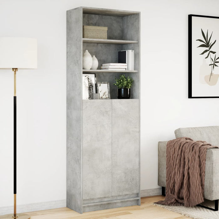 Credenza con LED Grigio Cemento 69x32,5x200 cm in Truciolato