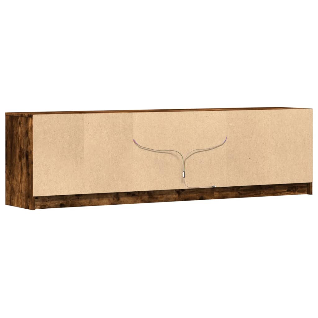Mobile Porta TV con LED-Mobile per TV-Credenza TV Rovere Fumo 180x34x50cm in Truciolato 567547