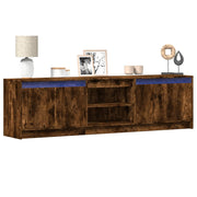 Mobile Porta TV con LED-Mobile per TV-Credenza TV Rovere Fumo 180x34x50cm in Truciolato 567547