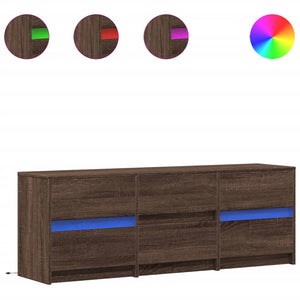 Mobile Porta TV con LED Rovere Marrone 140x34x50cm Truciolato 3307925