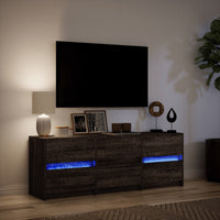 Mobile Porta TV con LED Rovere Marrone 140x34x50cm Truciolato 3307925
