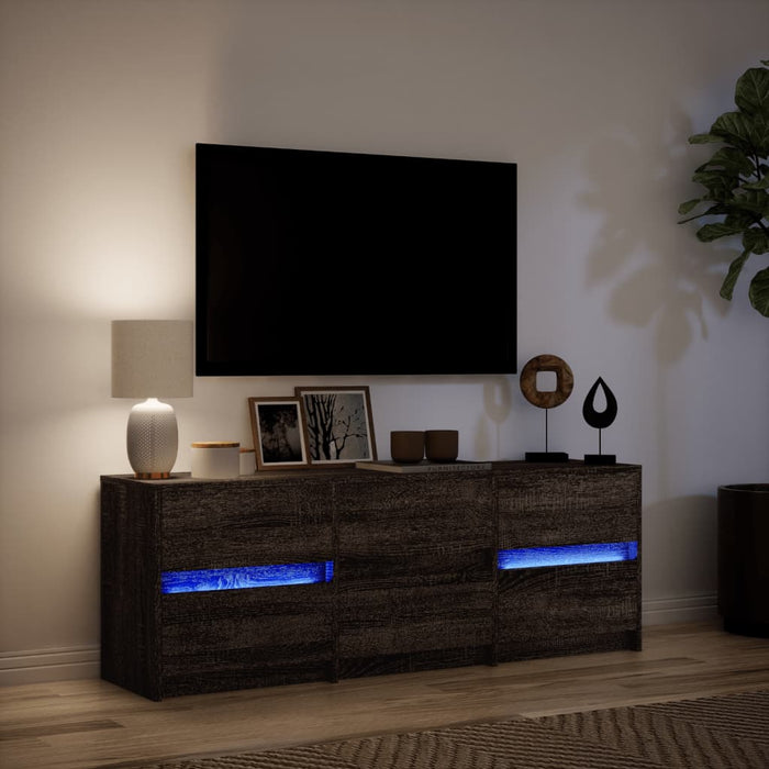 Mobile Porta TV con LED Rovere Marrone 140x34x50cm Truciolato 3307925
