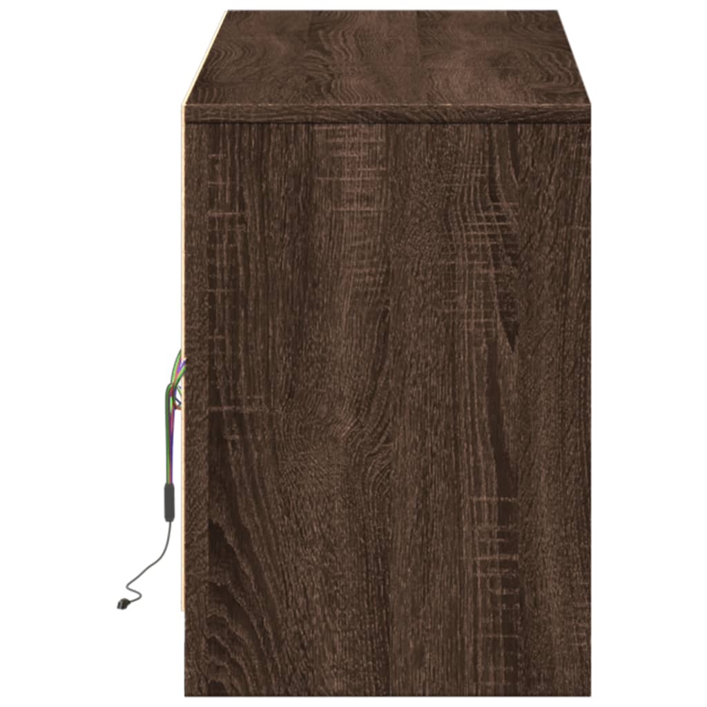 Mobile Porta TV con LED Rovere Marrone 140x34x50cm Truciolato 3307925