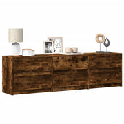 Mobile Porta TV con LED-Mobile per TV-Credenza TV Rovere Fumo 180x34x50cm in Truciolato 713221