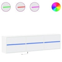Mobile TV a Parete con LED-Mobile TV a Muro Bianco 180x31x45 cm 353443
