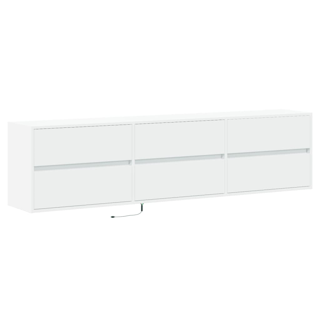 Mobile TV a Parete con LED-Mobile TV a Muro Bianco 180x31x45 cm 353443