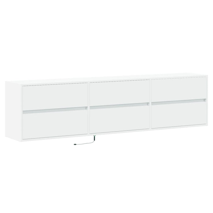 Mobile TV a Parete con LED-Mobile TV a Muro Bianco 180x31x45 cm 353443