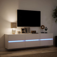 Mobile TV a Parete con LED-Mobile TV a Muro Bianco 180x31x45 cm 353443
