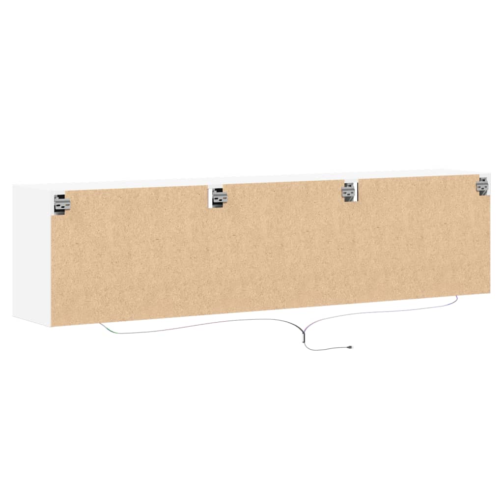 Mobile TV a Parete con LED-Mobile TV a Muro Bianco 180x31x45 cm 353443