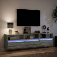 Mobile TV a Parete con LED Grigio Sonoma 180x31x45 cm 3307945