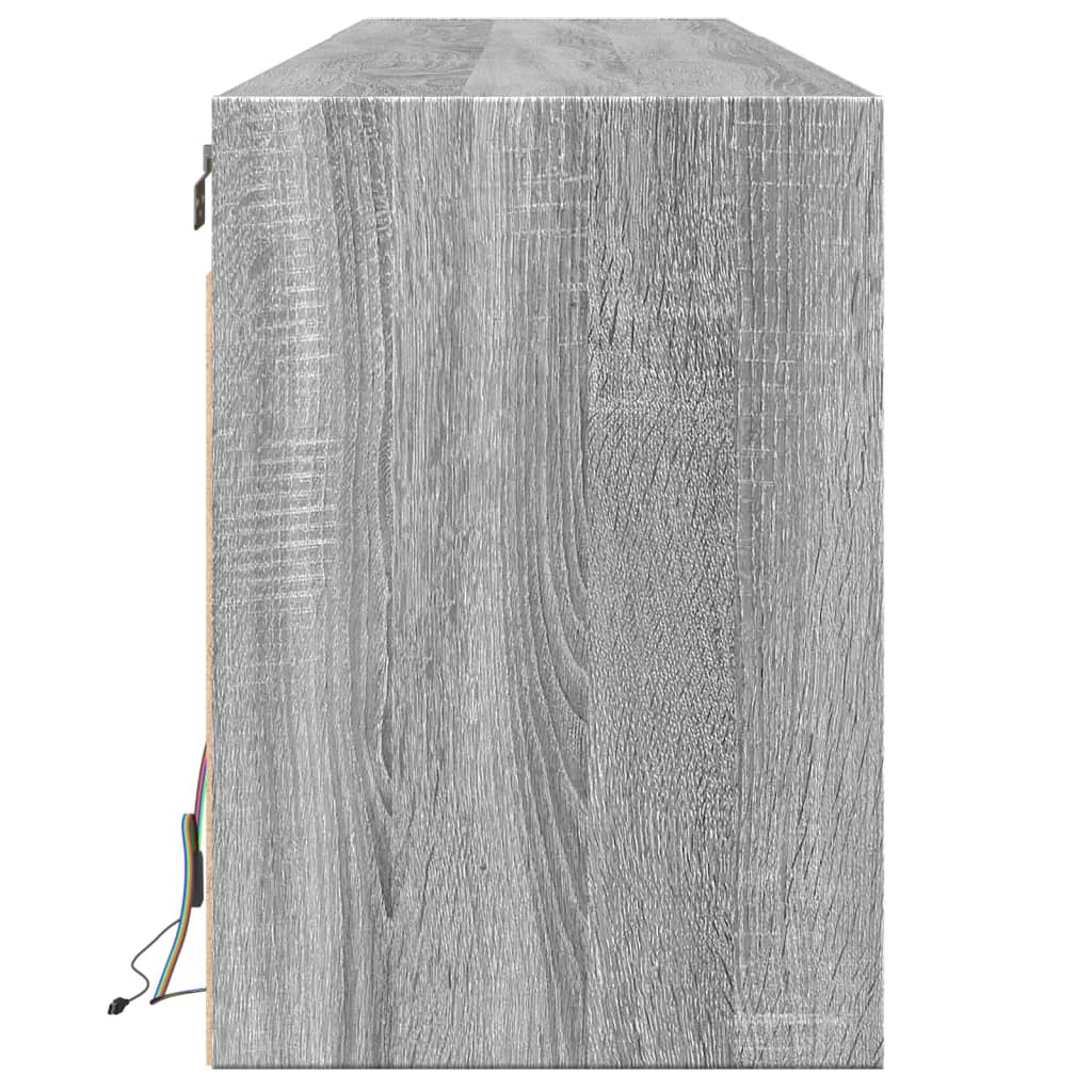 Mobile TV a Parete con LED Grigio Sonoma 180x31x45 cm 3307945