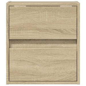 vidaXL Comodino a Parete con luci LED Rovere Sonoma