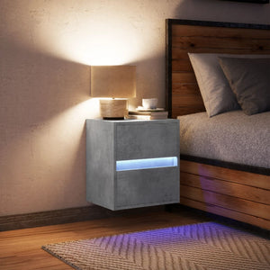 Comodino a Parete con Luci LED Grigio Cemento 3307967