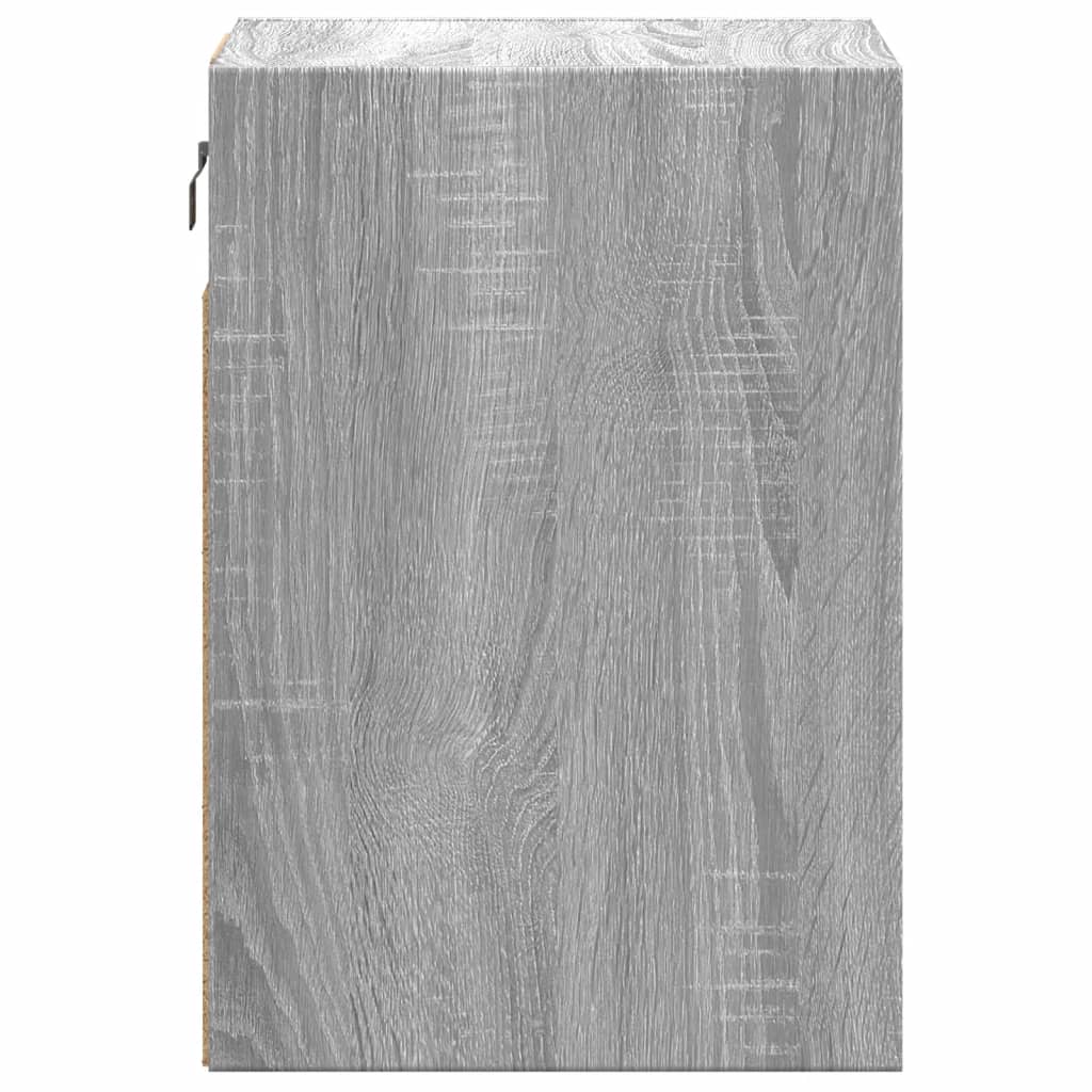 vidaXL Comodini a Parete con luci LED 2 pz Grigio Sonoma
