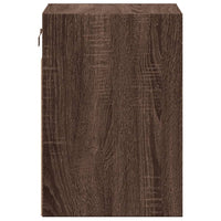 Comodino a Parete con Luci LED-Tavolino da notte sospeso Rovere Marrone 674203