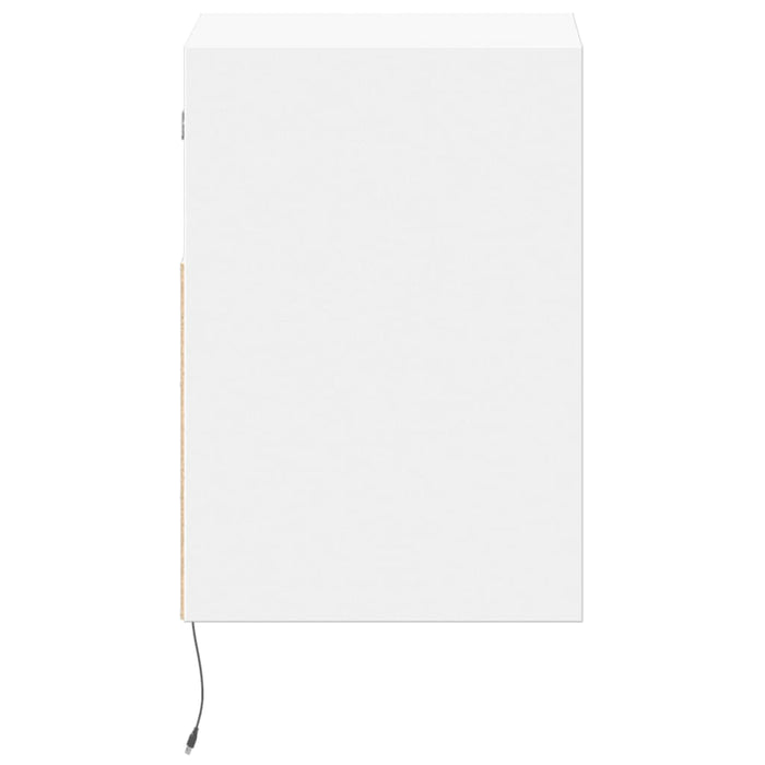 Comodino a Parete con Luci LED-Tavolino da notte sospeso Bianco 889262